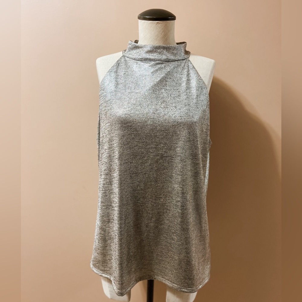 Sleeveless Metallic Halter- White House Black Market
